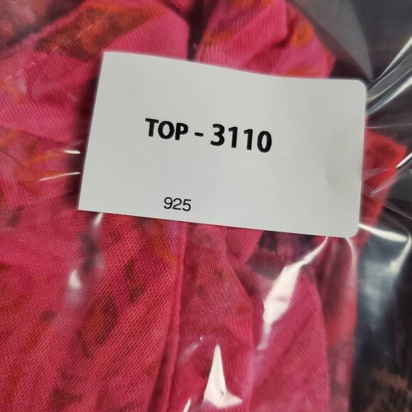 Cato Women’s Pink Sleeveless Ruffle Blouse Beaded Tie Neck L - Picture 6 of 6